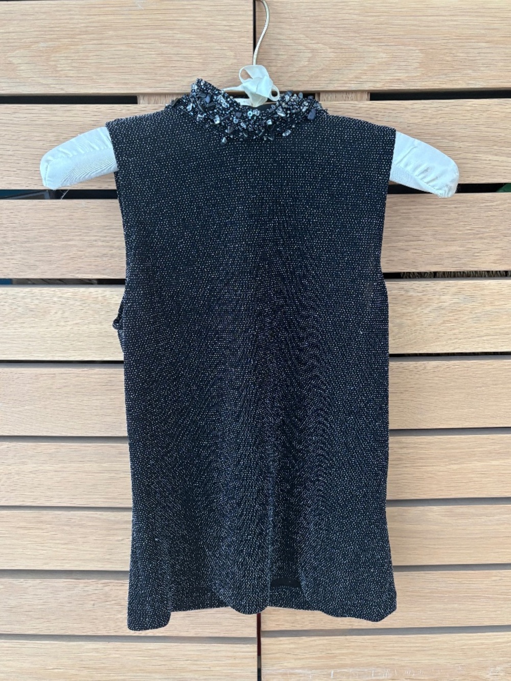 M&S Collection Black Beaded Evening Top – Size S